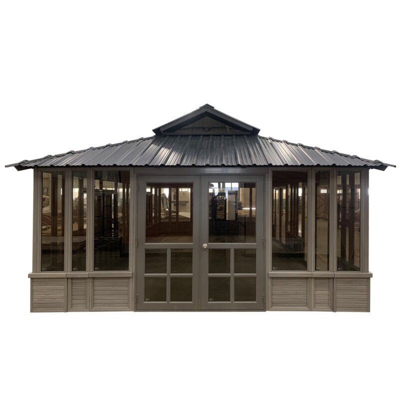 28 x 15.5 FT Solid Wood Patio Gazebo – Large Outdoor Garden Pavilion