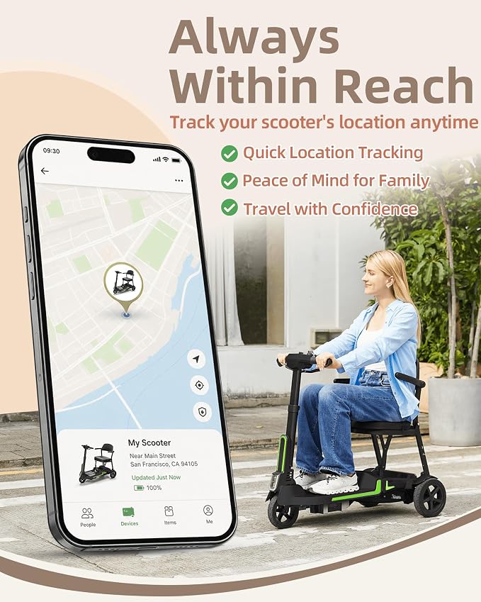 Iris·3 Lightweight Mobility Scooter for Women & Seniors – Foldable 3-Wheel Travel Scooter